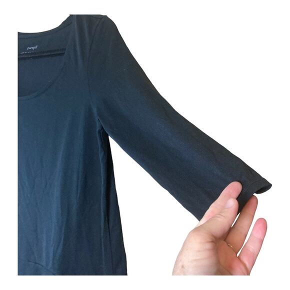 Purejill Curved Seam Tunic with 2 Pockets Black Size Small - Picture 3 of 9